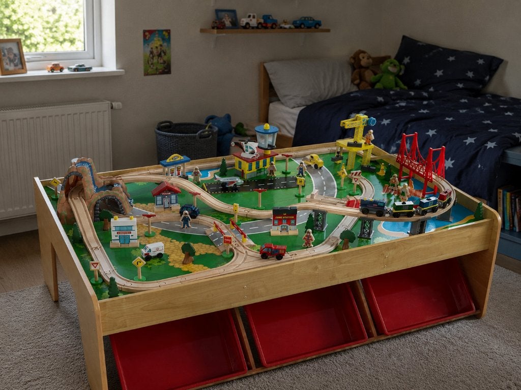 Zgan! Kidkraft Treintafel met waterval en bergtrein, Ophalen, Zo goed als nieuw