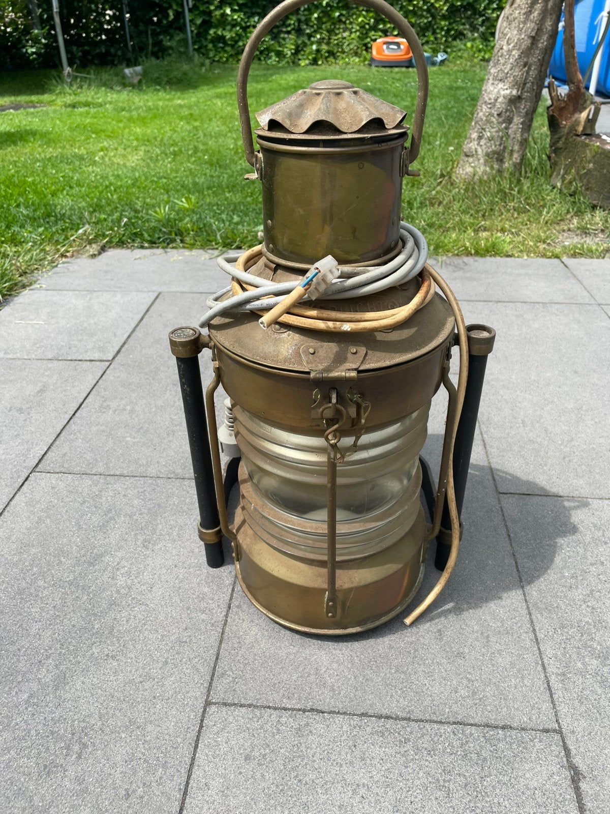 Antieke bootlamp koper boot, Ophalen