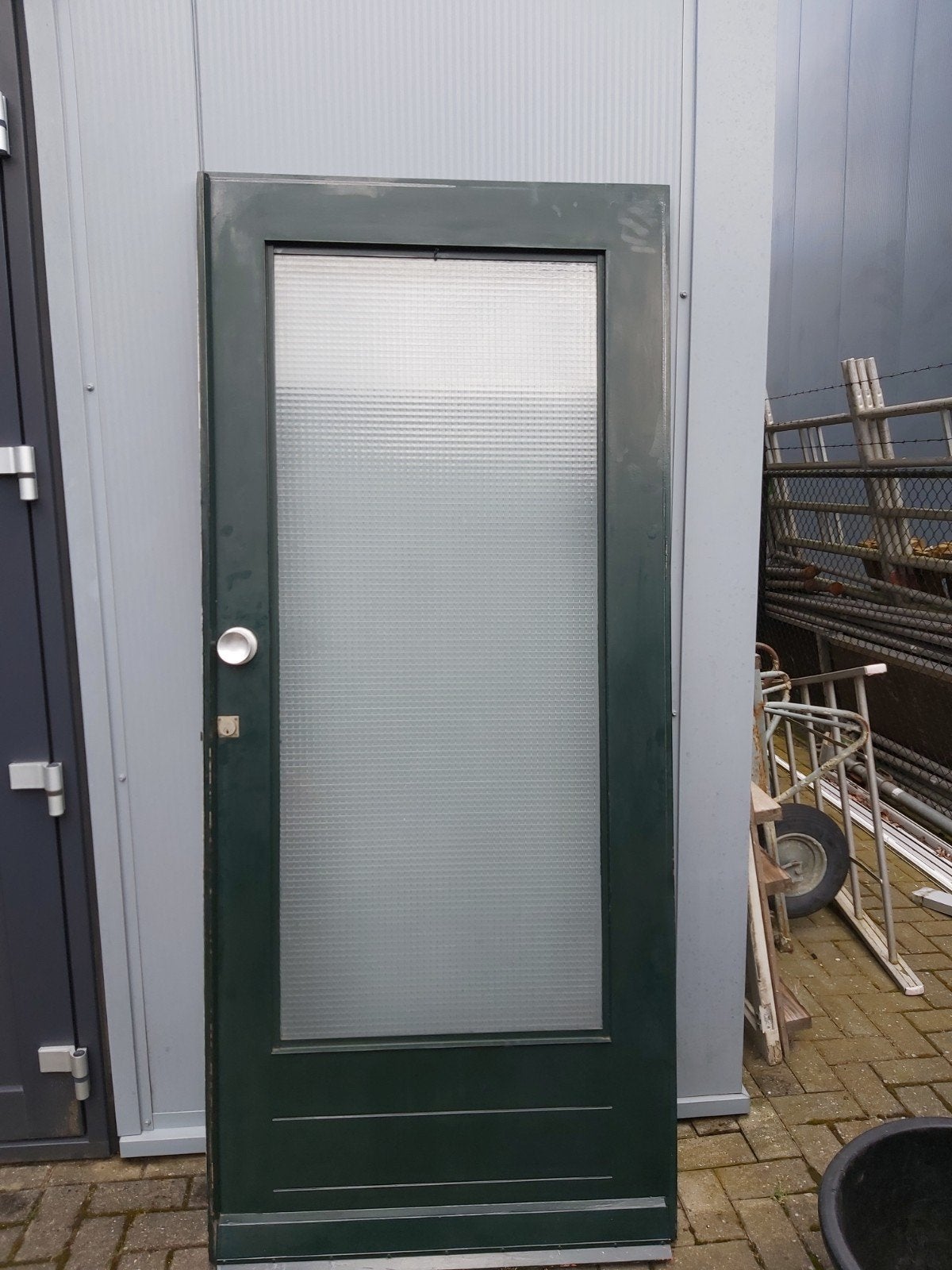 Te koop hardhouten voordeur, Gebruikt, Deurkozijn, 150 tot 225 cm, Hout