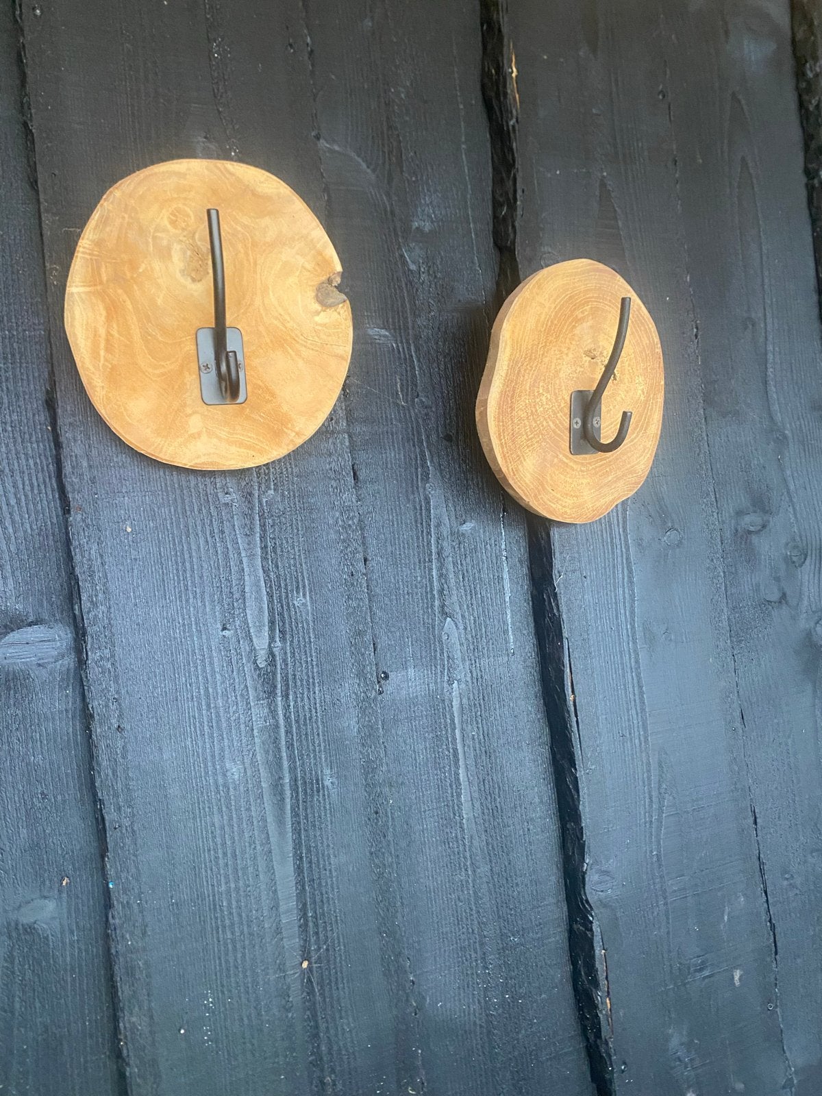 Set houten kapstok hangers - 17x20 cm, Ophalen, Gebruikt, Wandhaken, Minder dan 100 cm