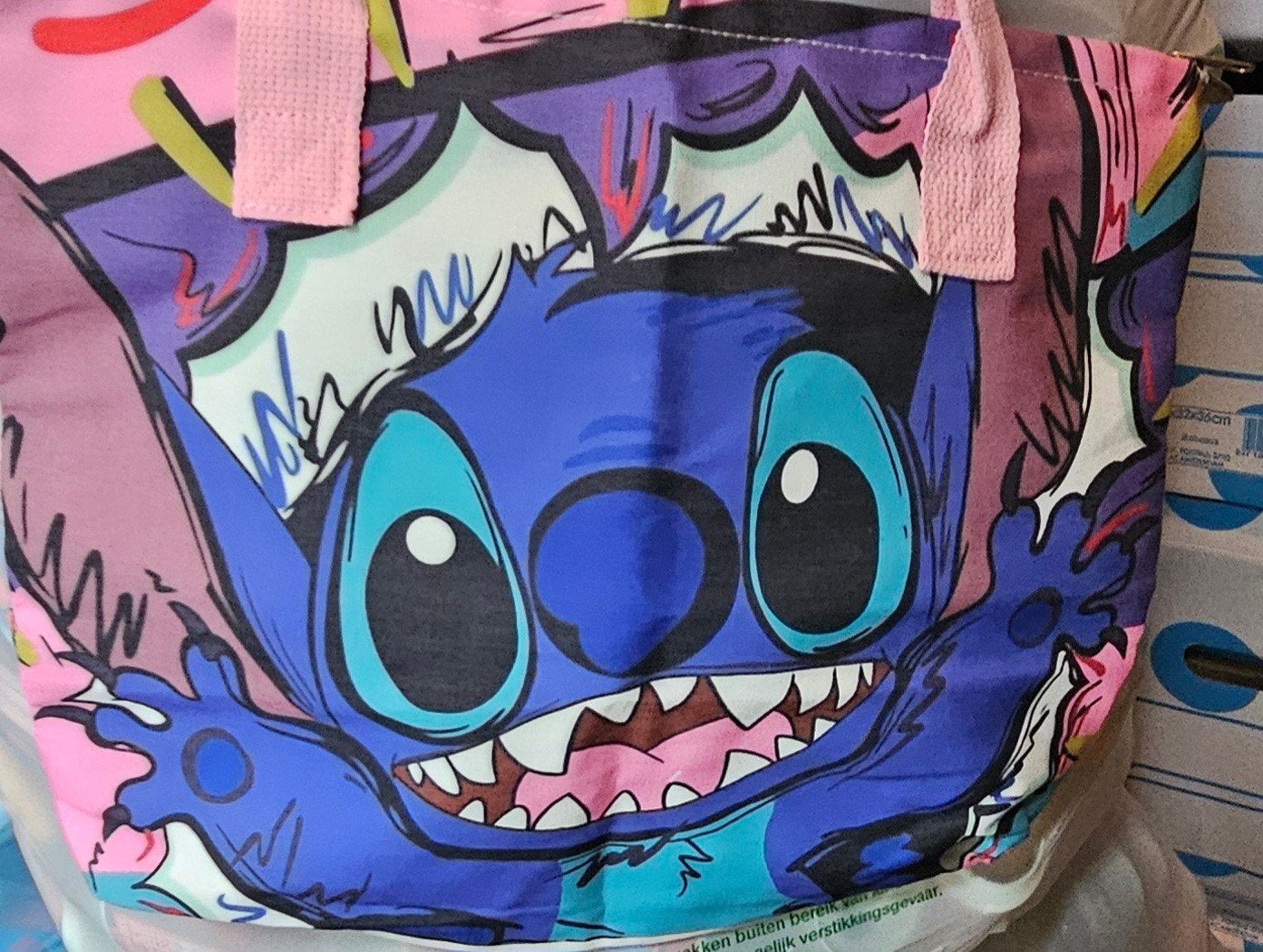 Nieuwe Leuke Stitch Shopper Tas - Wit met Roze Handvatten, Ophalen of Verzenden, Gebruikt, Wit, Shopper