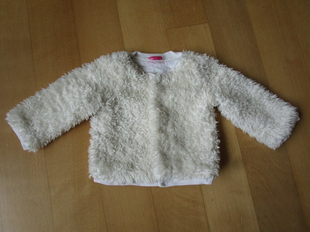 Hema - roomwit fluffy jasje maat 62, Meisje, Ophalen of Verzenden, Zo goed als nieuw, Jasje