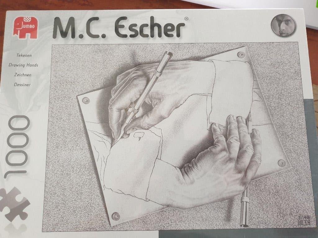 M.C. Escher puzzels 2 stuks nieuw in plastic, Ophalen of Verzenden, 500 t/m 1500 stukjes, Nieuw, Legpuzzel
