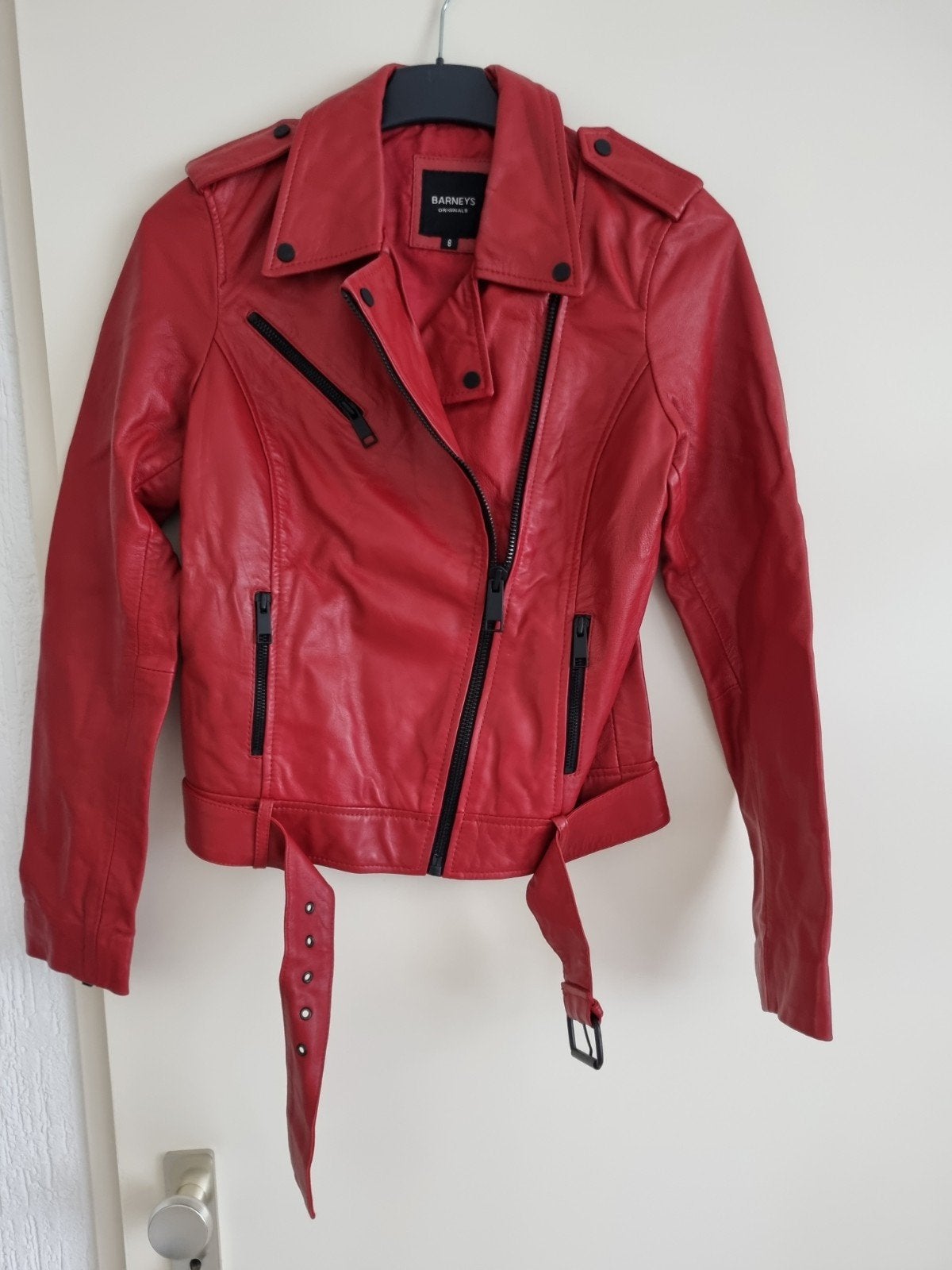 nieuwe rode leren jas, Ophalen, Nieuw, Maat 36 (S), Barneys