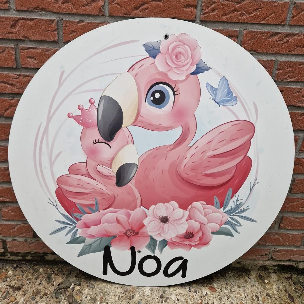 Geboortebord Flamingo, Ophalen, Gebruikt, Geboortebord