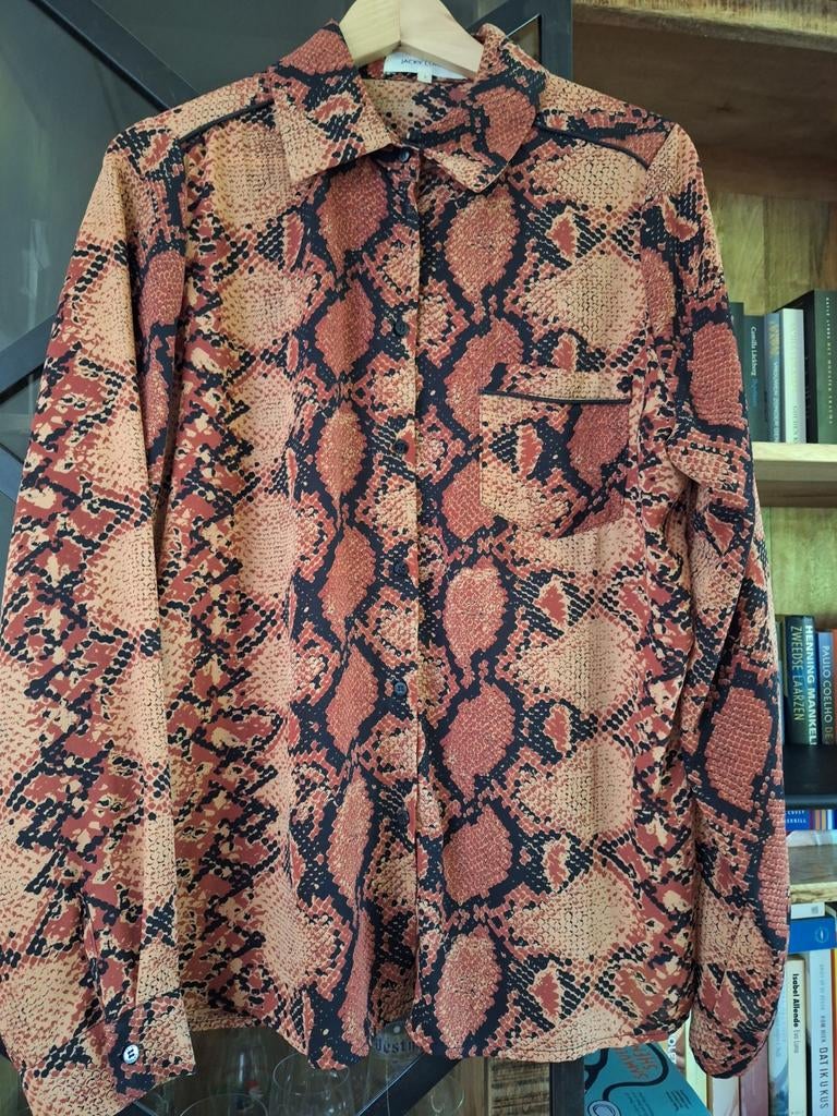 Jacky Luxury Blouse met Slangenprint - Maat L, Bruin, Maat 42/44 (L), Ophalen of Verzenden, Jacky Luxury