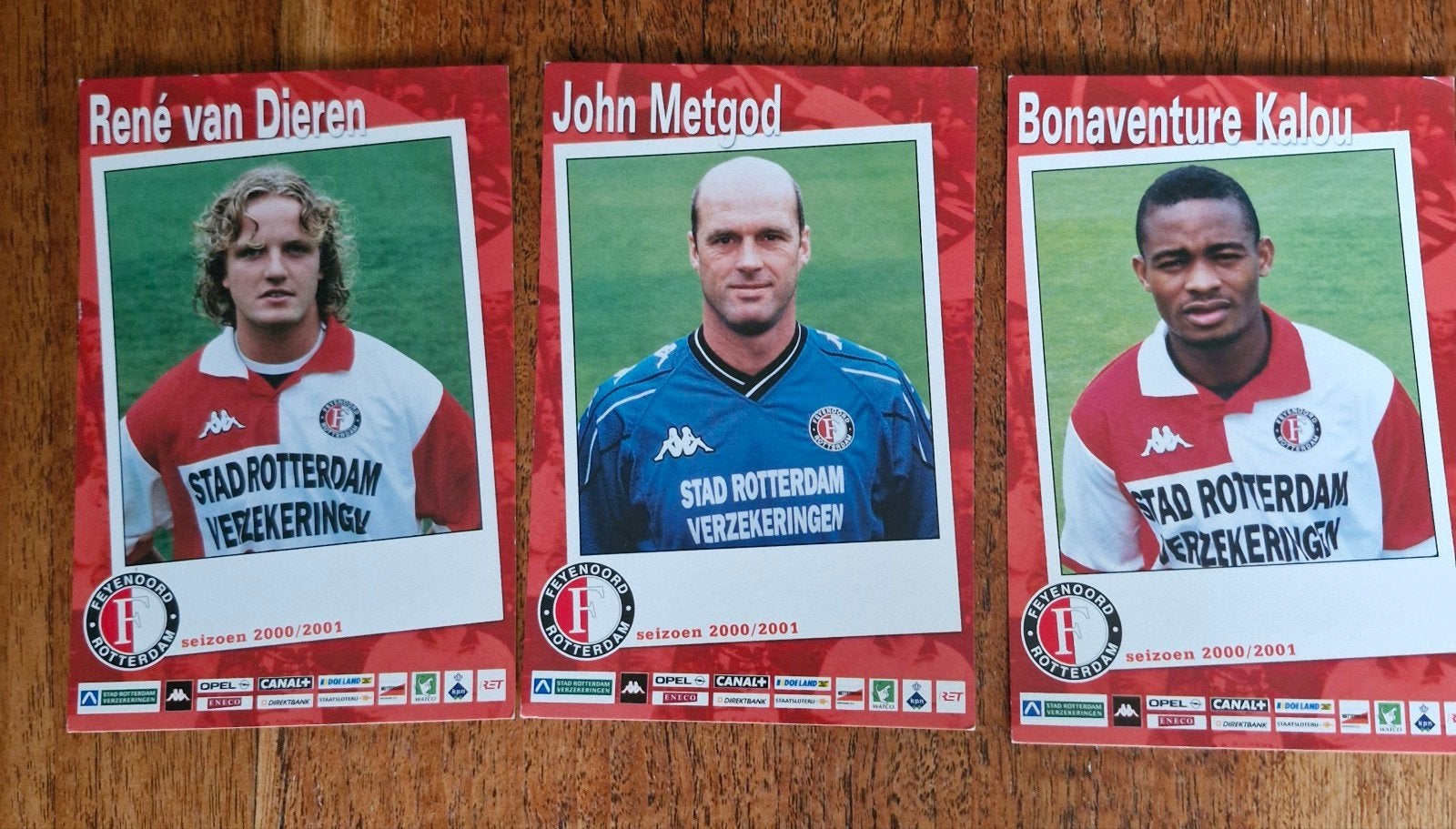 Feyenoord kaarten 2000/2001 - Van Dieren, Metgod, Kalou., Ophalen of Verzenden, Zo goed als nieuw, Feyenoord, Spelerskaart