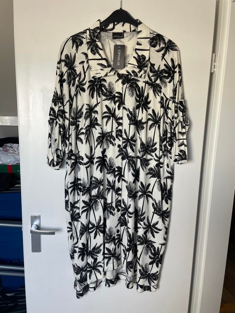 Nieuwe zwart witte blouse jurk Barbara hawai print ophilia, Nieuw, Nvt, Nvt, Verzenden