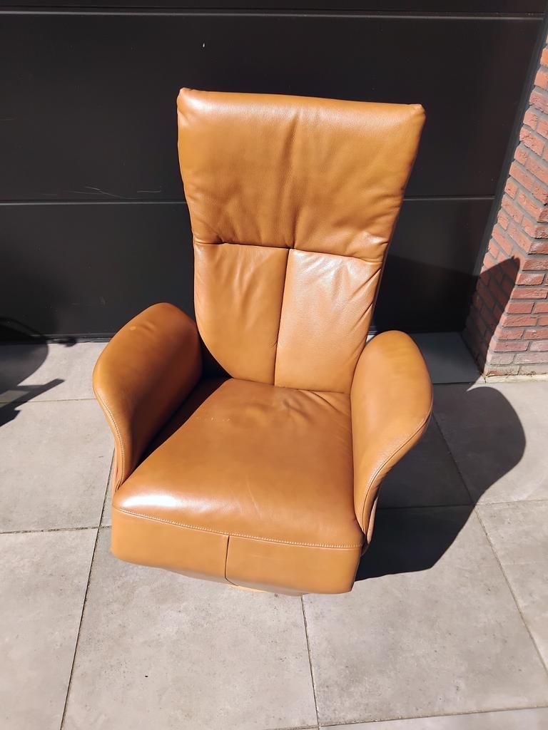 Gratis op te halen leren fauteuil kan draaien gratis, Ophalen of Verzenden, Gebruikt, 75 tot 100 cm, 50 tot 75 cm