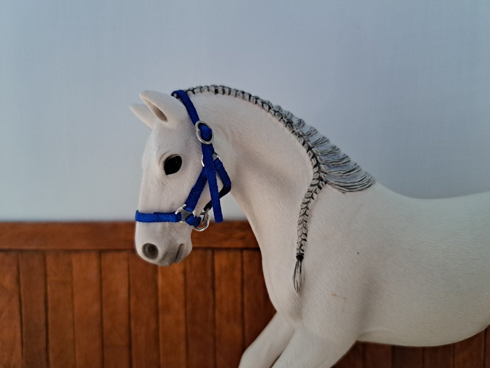 schleich halster donkerblauw, Ophalen of Verzenden, Zo goed als nieuw, Paard, Beeldje of Figuurtje