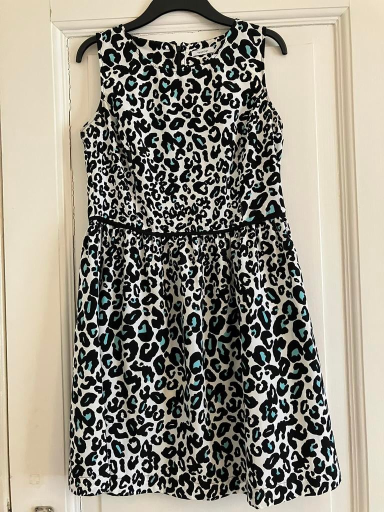 Luipaard panter jurk Yessica mt M, Kleding | Dames, Jurken, Ophalen of Verzenden, Zo goed als nieuw, Maat 38/40 (M), Blauw