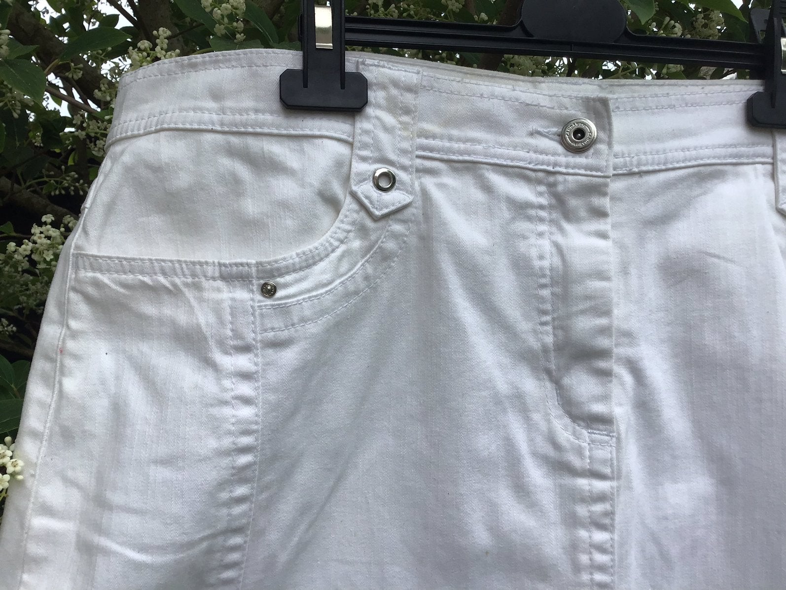 Spijker rok Wit katoen Denim, M:50, NIEUW, Wit, Maat 46/48 (XL) of groter, Nieuw, Ophalen of Verzenden