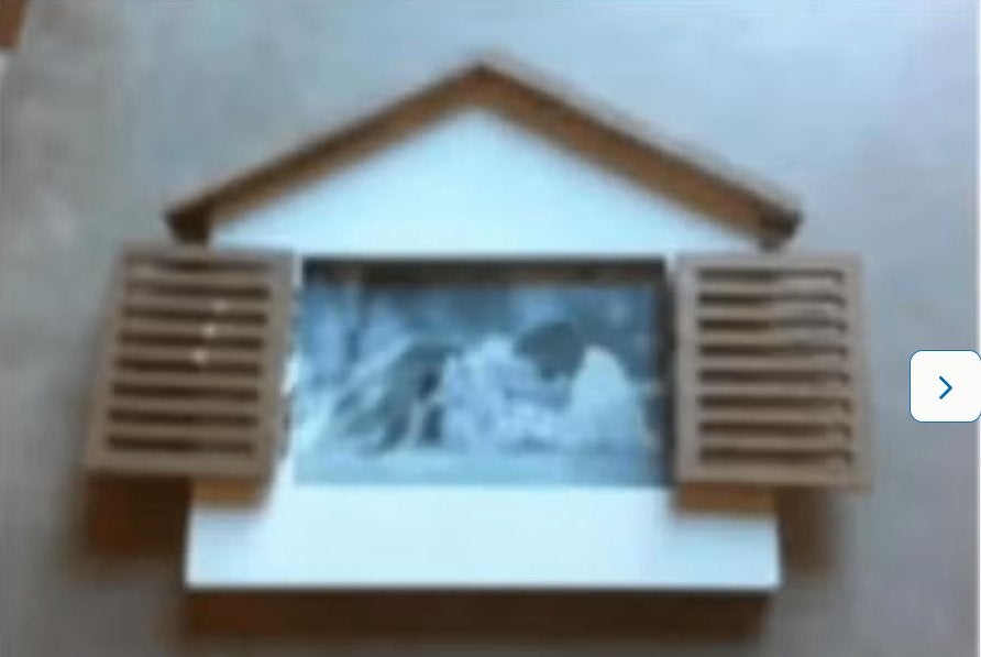 Moderne foto lijst hout huisje H22 Br 21cm,wit / blank., 21 cm, Ophalen of Verzenden, Zo goed als nieuw, Fotolijst