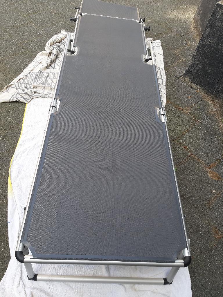 Florabest Ligbed, Aluminium, Taupe, Zonnescherm, Inklapbaar, Tuin en Terras, Ligbedden, Ophalen, Zo goed als nieuw, Aluminium
