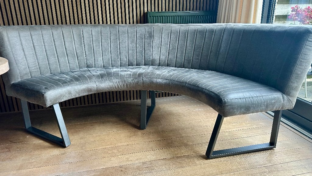 Halfronde Eetkamerbank – voor een ronde tafel, Huis en Inrichting, Ophalen, Gebruikt, Overige materialen, 200 cm of meer
