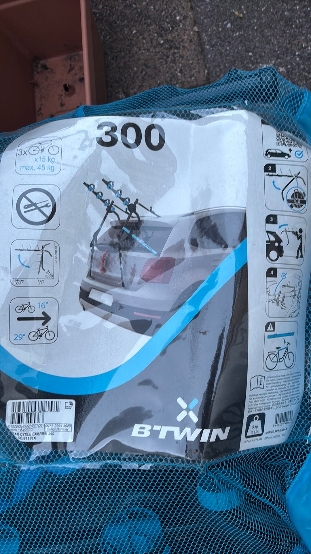 Bike carrier, Ophalen, 3 fietsen of meer, Gebruikt, Trekhaakdrager
