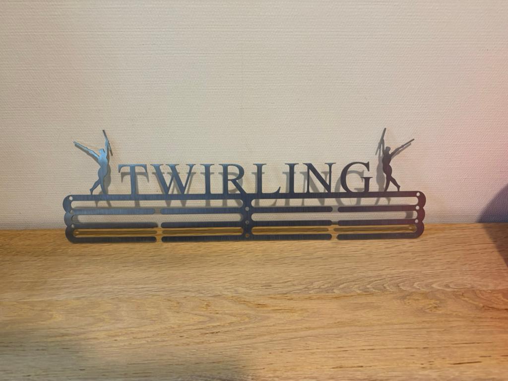 Twirling rvs medaille houder, Sport en Fitness, Ophalen of Verzenden, Zo goed als nieuw