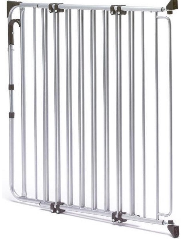 A3 Safetydoor Traphekje - Mat chroom (75-114 cm breed), Kinderen en Baby's, Traphekjes, Ophalen, Zo goed als nieuw, Metaal of IJzer