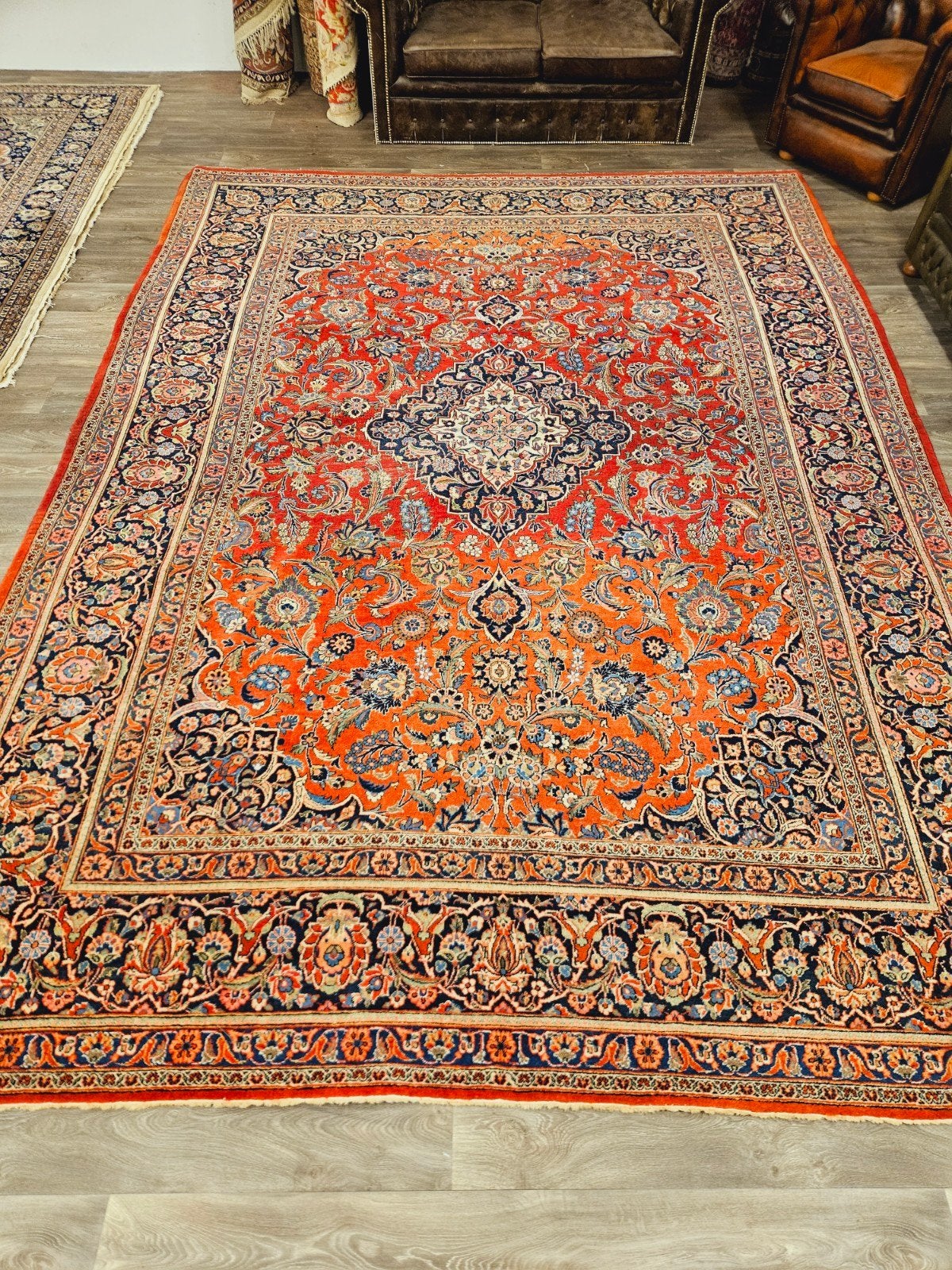 Perzisch Handgeknoopt Keshan Tapijt. Prachtige kleuren., Perzisch, 200 cm of meer, Ophalen of Verzenden, Zo goed als nieuw