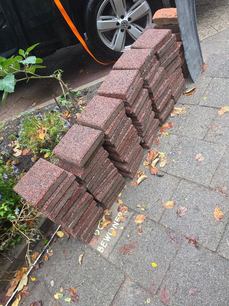 roze betontegels 20x20, Gebruikt, Ophalen of Verzenden, Minder dan 5 m², Beton