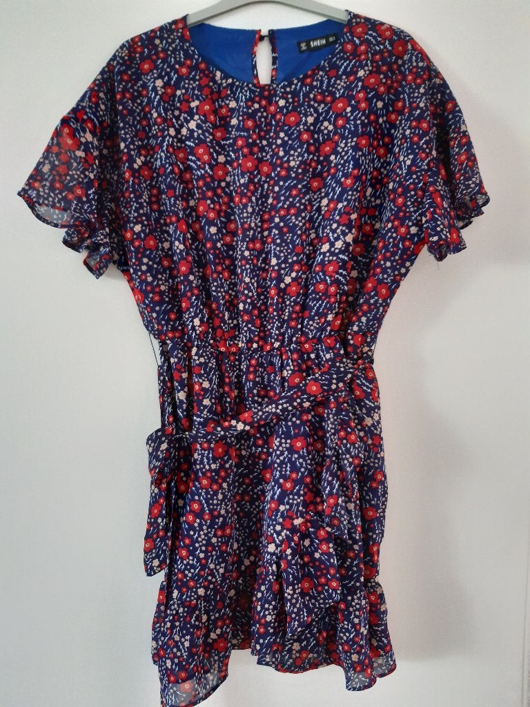 Leuk overslag jurkje in maat S, Kleding | Dames, Maat 38/40 (M), Blauw, Ophalen of Verzenden, Zo goed als nieuw