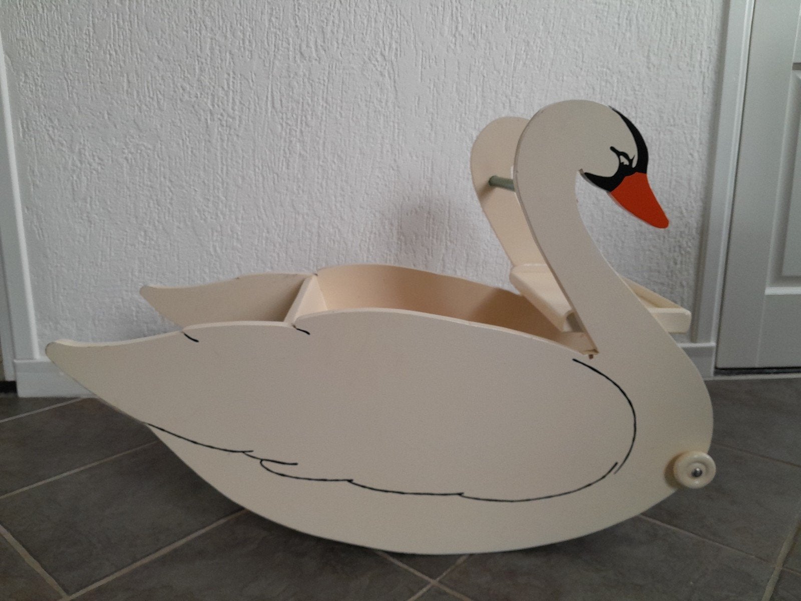 Houten hobbelzwaan, Ophalen, Gebruikt