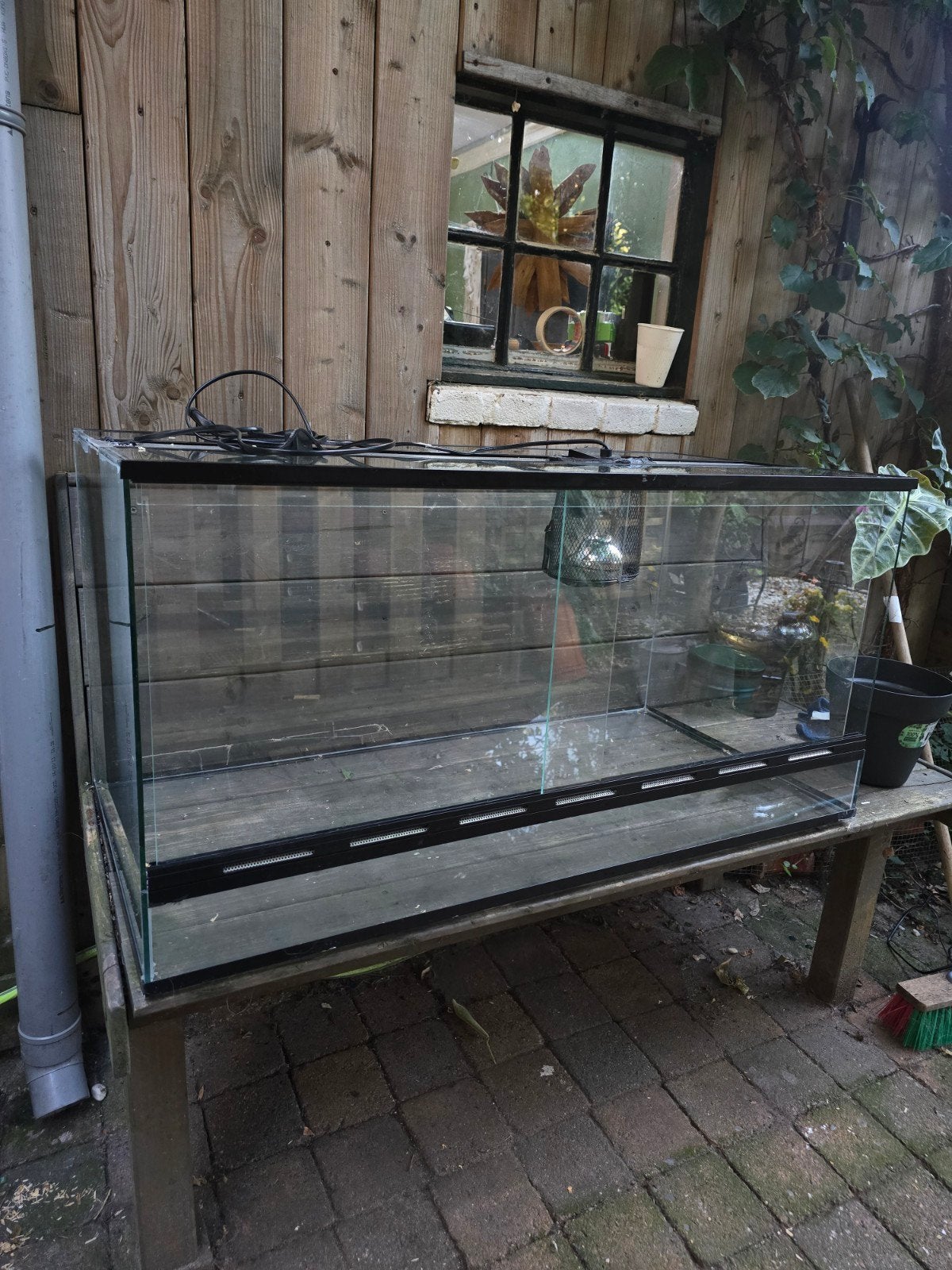 Terrarium 98x48x48 met lamp, matten en accessoires, Ophalen of Verzenden, Gebruikt