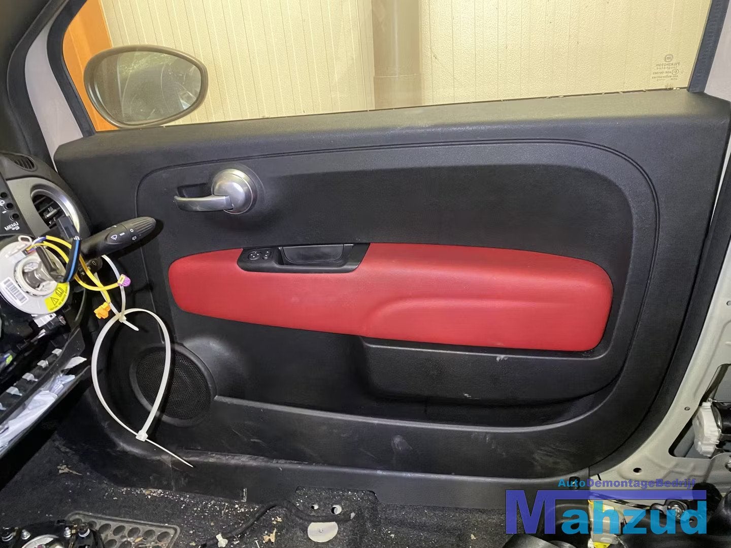 FIAT 500 ROOD ZWART rechts deurpaneel deurkaart 2007+, Auto-onderdelen, Gebruikt, Stellantis Europe S.p.A., Ophalen of Verzenden