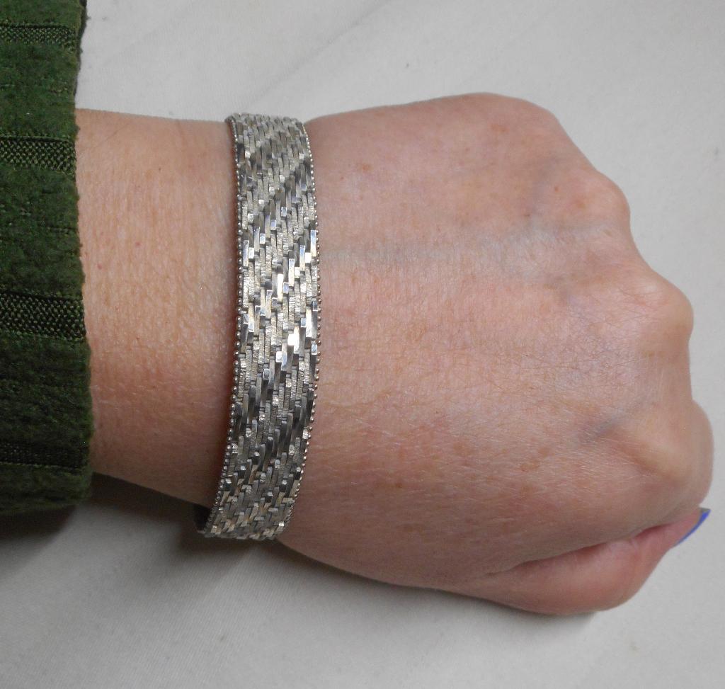 Zilveren vintage armband platte schakel nr.1080