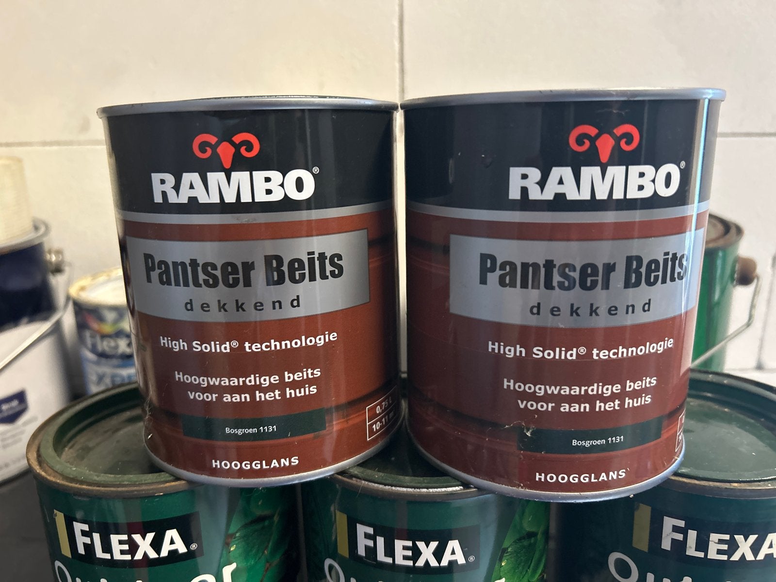 Rambo Pantserbeits Dekkend Hoogglans Bosgroen 1131, Nieuw, Beits, Ophalen of Verzenden, Minder dan 5 liter