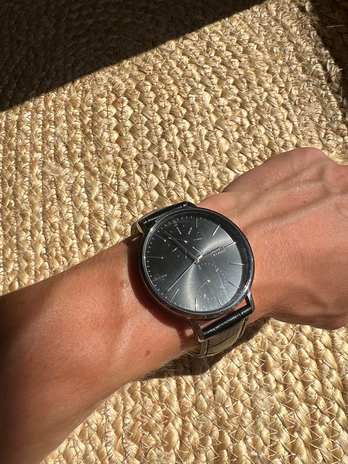 Storm London Dension Black Herenhorloge met Leren Band, Sieraden, Tassen en Uiterlijk, Overige merken, Leer, Staal, Polshorloge