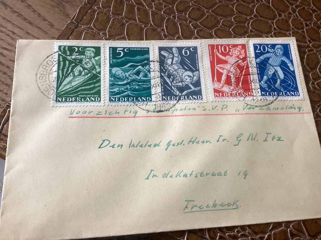 No1919 Voorloper Kinderzegels 28-12-1948 Nederland jaargang, Postzegels en Munten, Postzegels | Eerstedagenveloppen, Ophalen, Beschreven