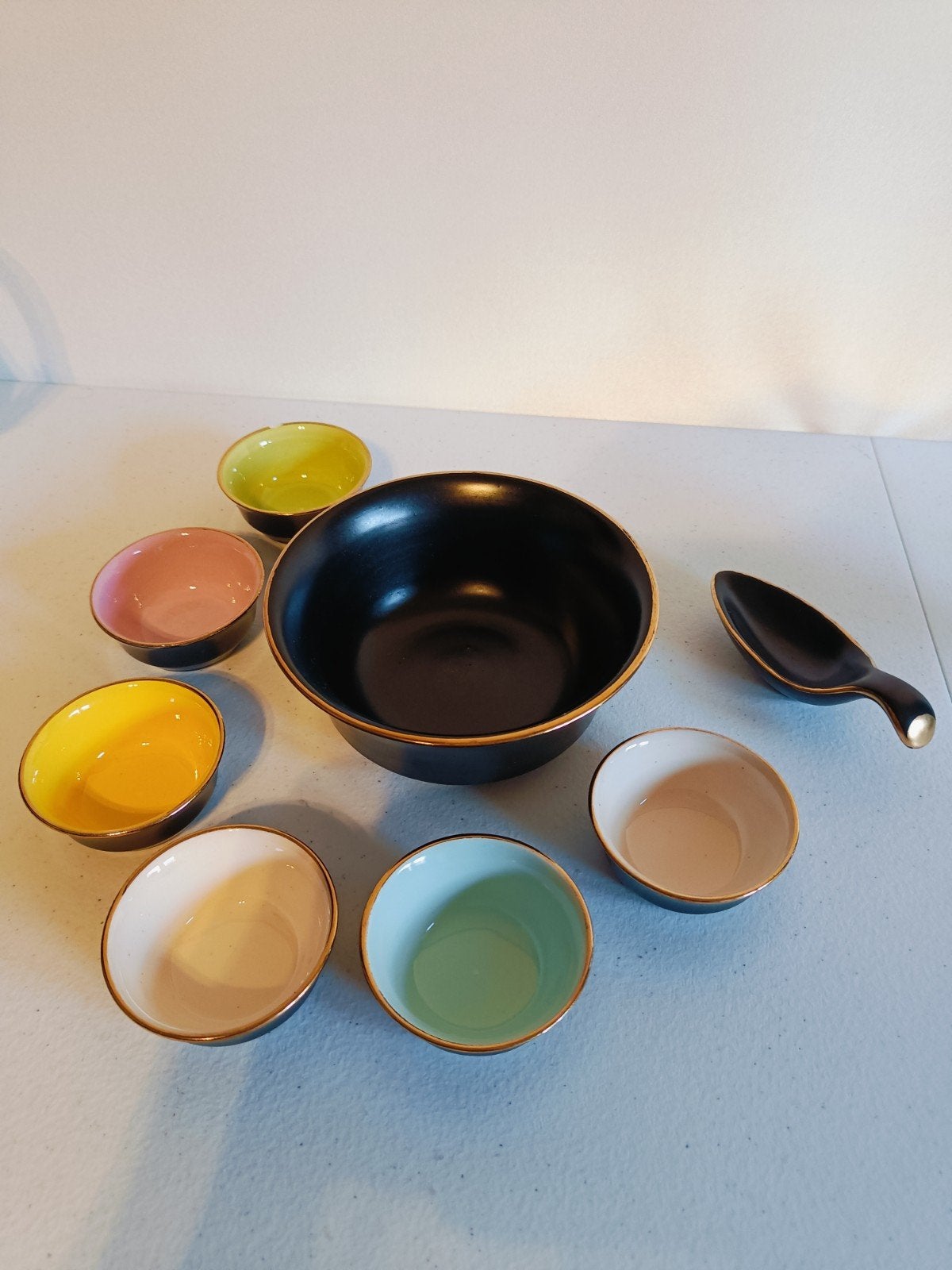 Vintage pindaset Zwart met Goudaccenten, Ophalen of Verzenden