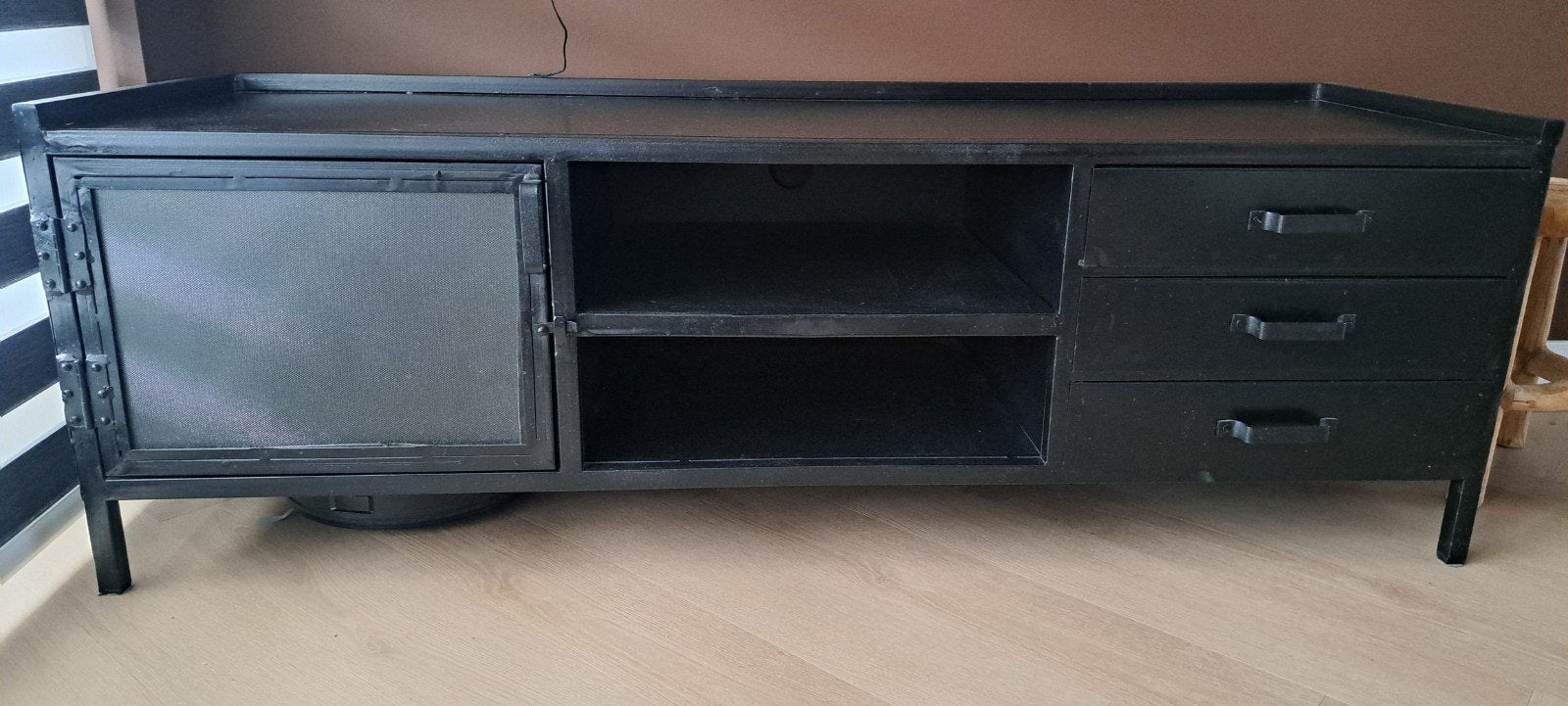 industrieel tv meubel, Ophalen, Gebruikt, 150 tot 200 cm, Minder dan 100 cm