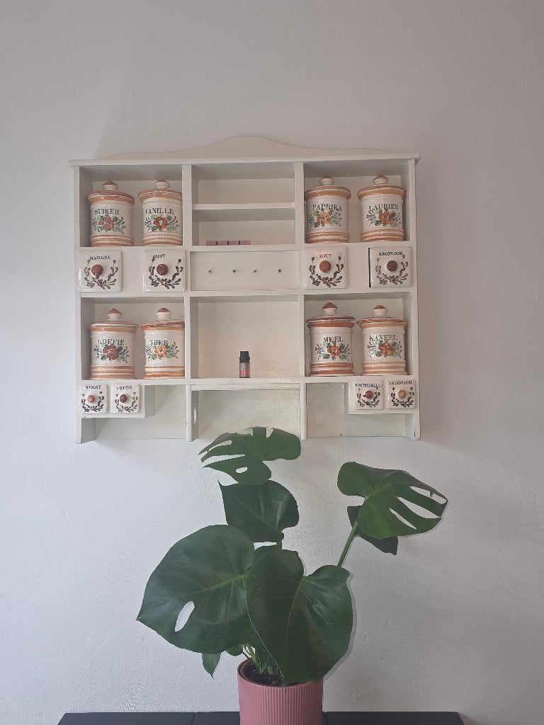 Vintage kruidenrek met potjes, Ophalen