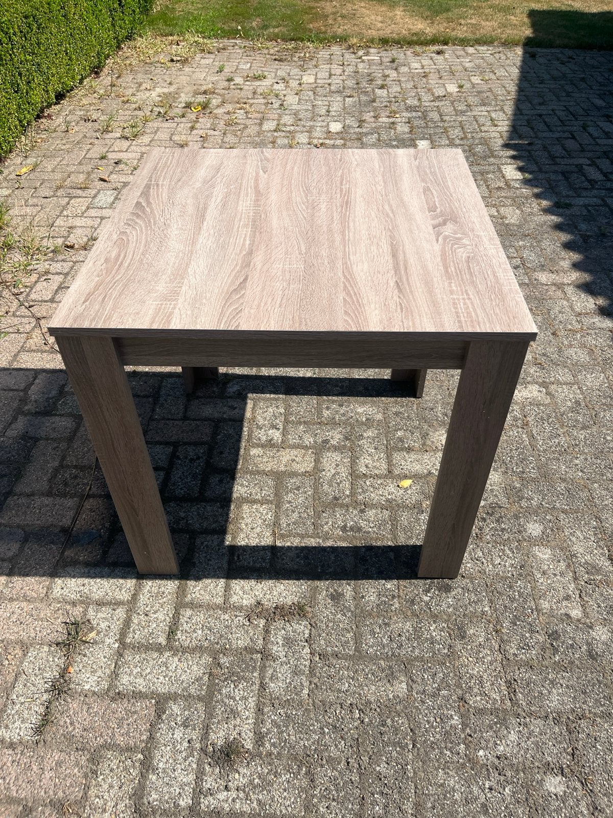 Eenvoudige vierkante eettafel - Licht hout, Huis en Inrichting, Tafels | Eettafels, Ophalen, Gebruikt, Vierkant, Tot twee personen