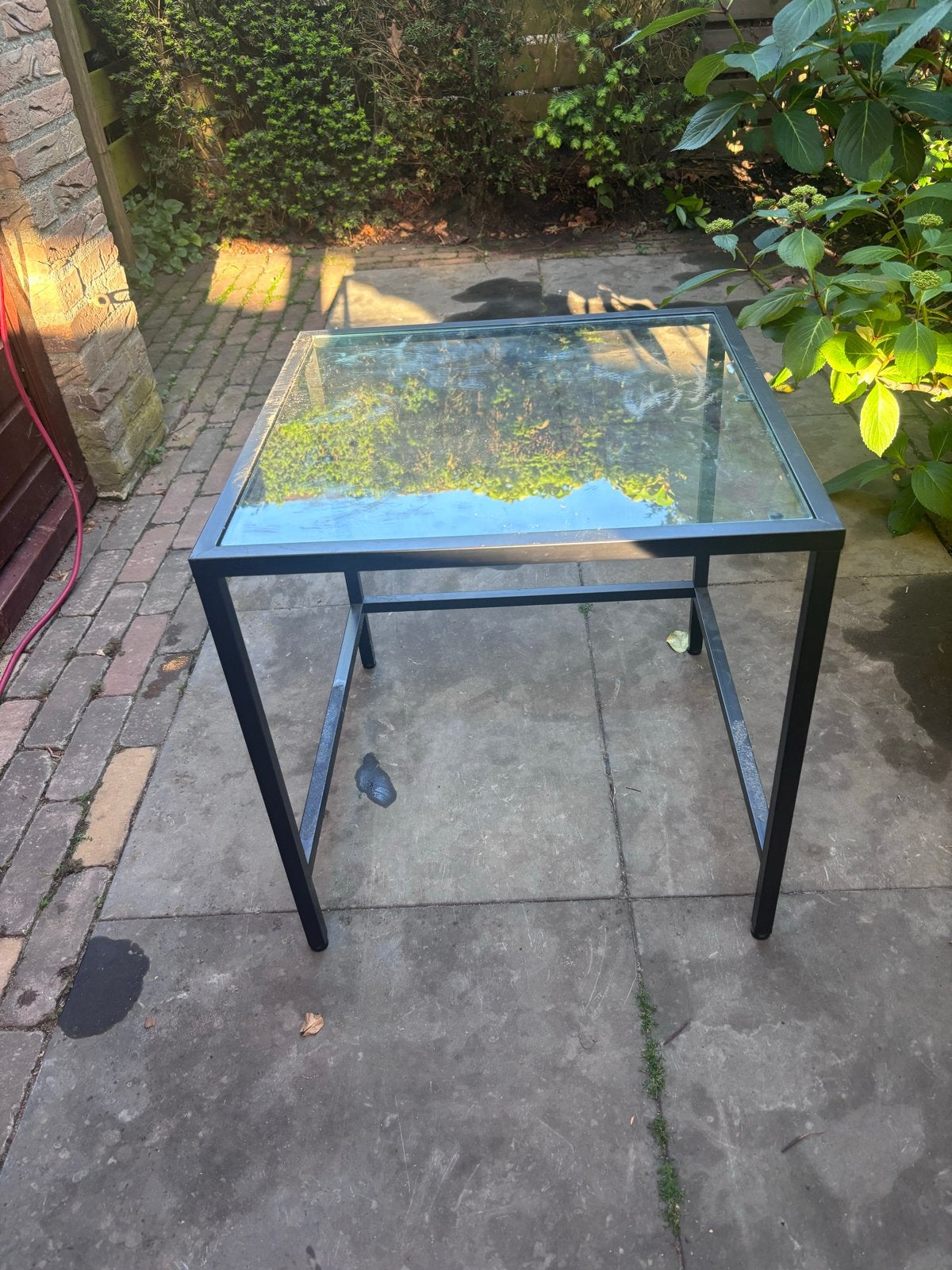 IKEA Vittsjo salontafel 45x45x50 - Gehard glas, zwart, Huis en Inrichting, Tafels | Salontafels, Ophalen, Minder dan 50 cm, 50 tot 75 cm
