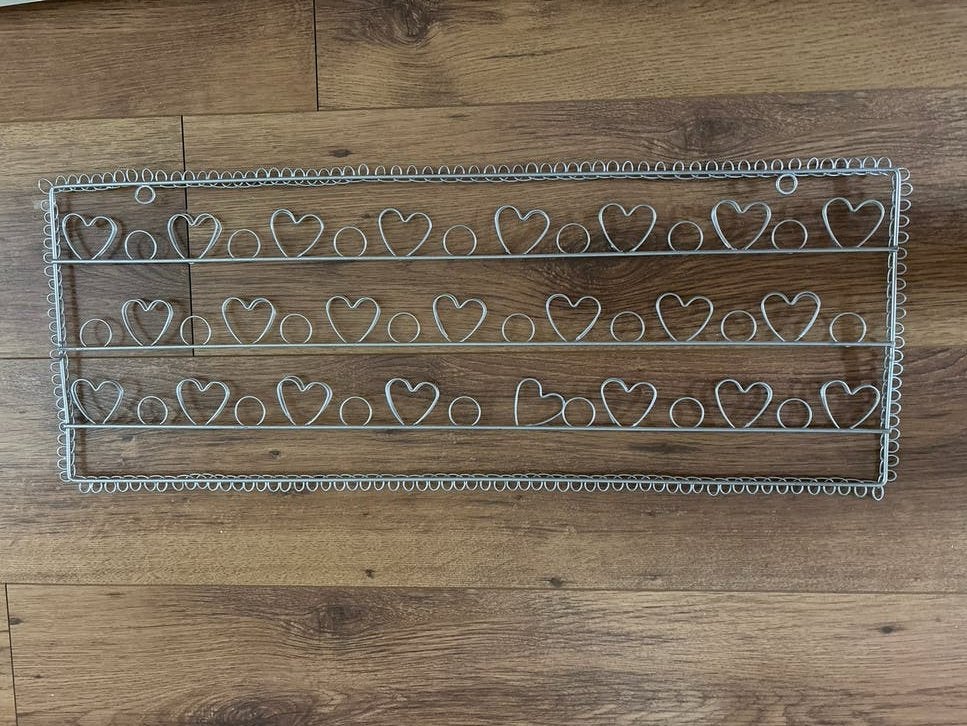 Decoratief rekje met hartjes - 67x25cm, Ophalen, Zo goed als nieuw, Grijs, Metaal