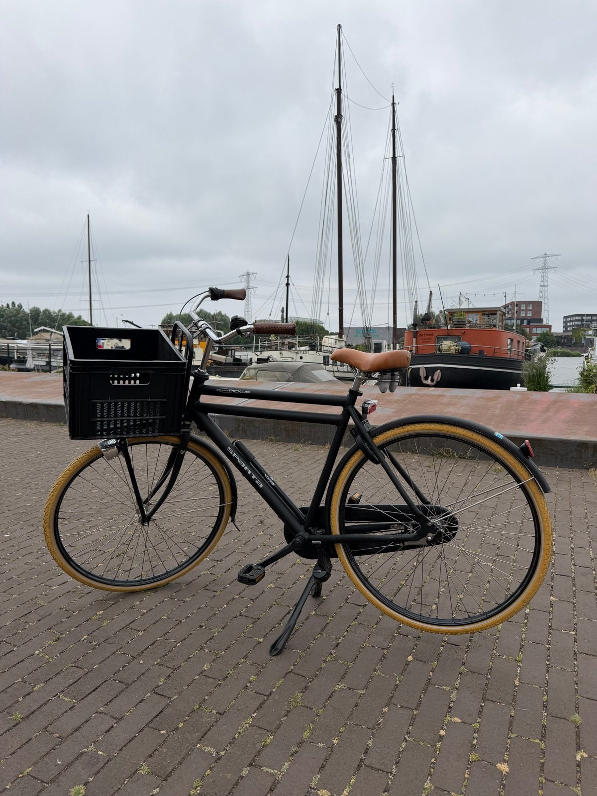 Zwarte Sparta Pick-Up Transportfiets– ZGAN – Slechts 500 km, Ophalen, Terugtraprem, Sparta, Versnellingen