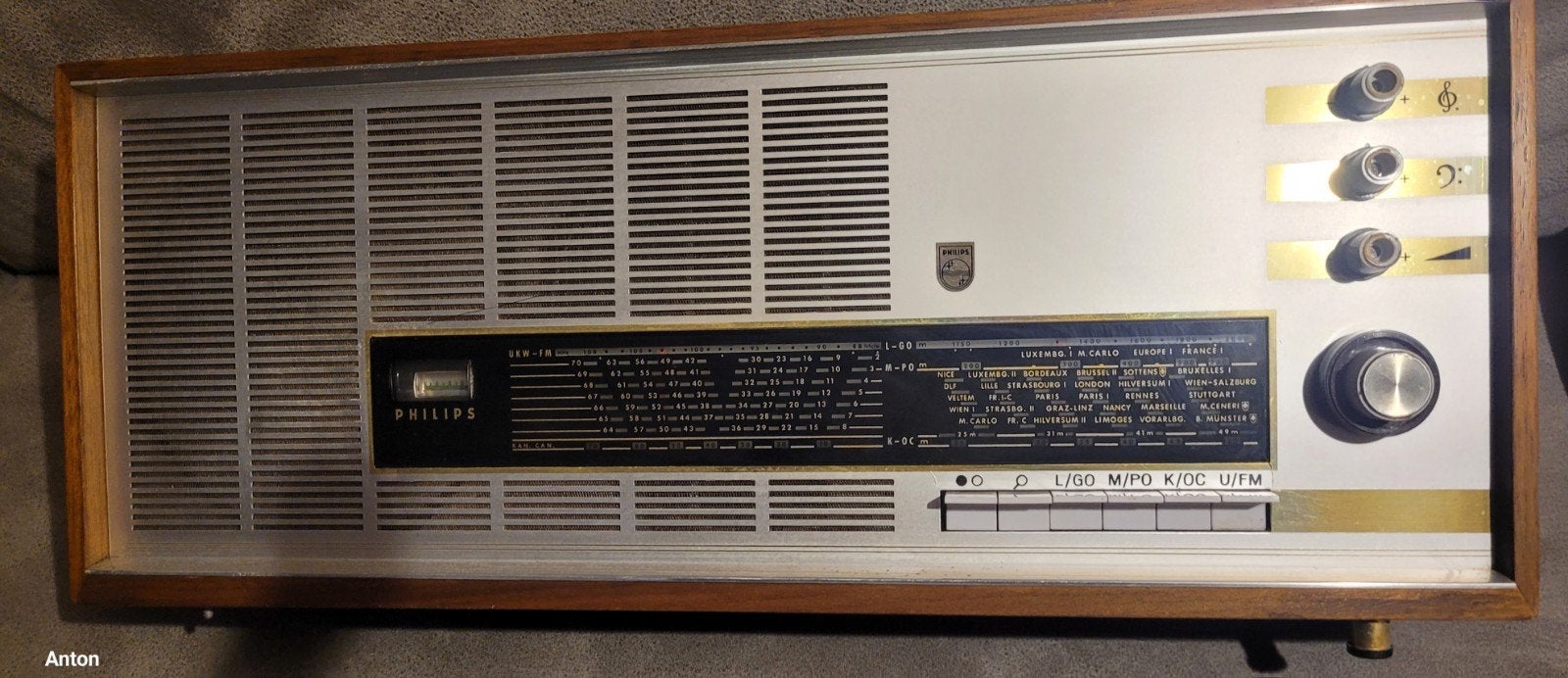 Philips        Radio        Houten  Kast       Transistor, Ophalen, Gebruikt, Radio