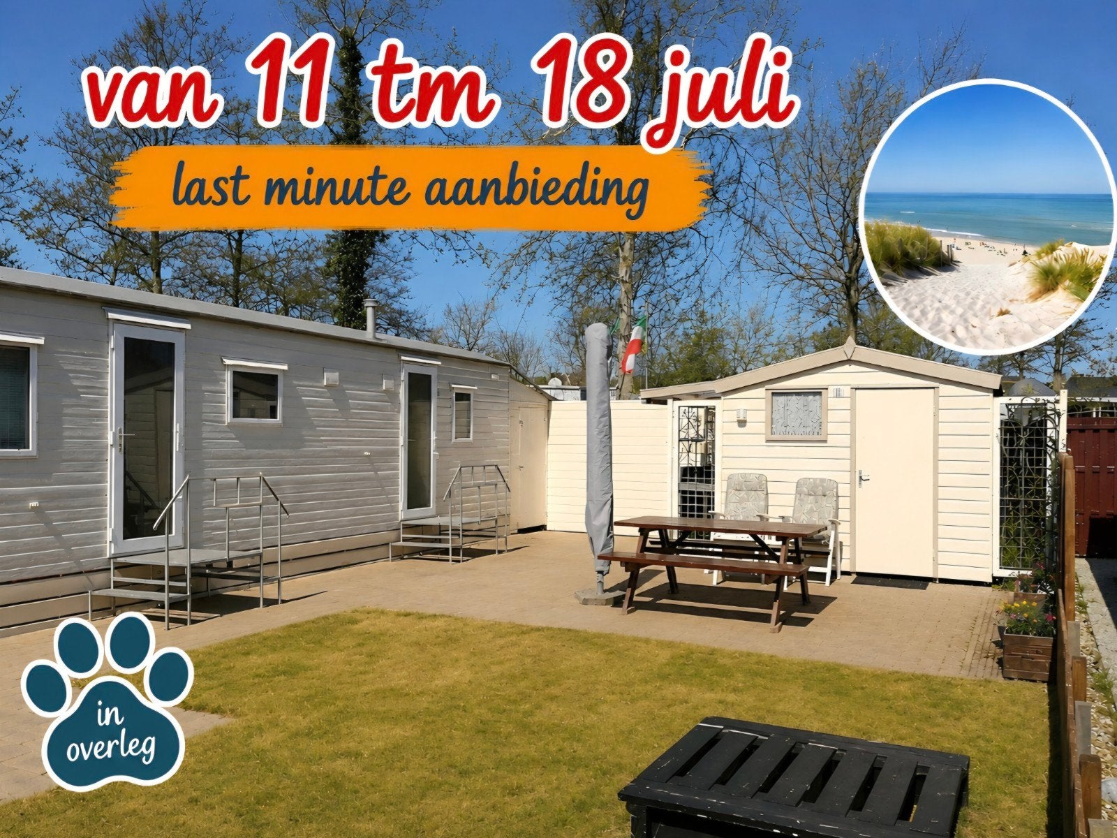 Stacaravan Chalet huren / te huur. strand, zee, kust.