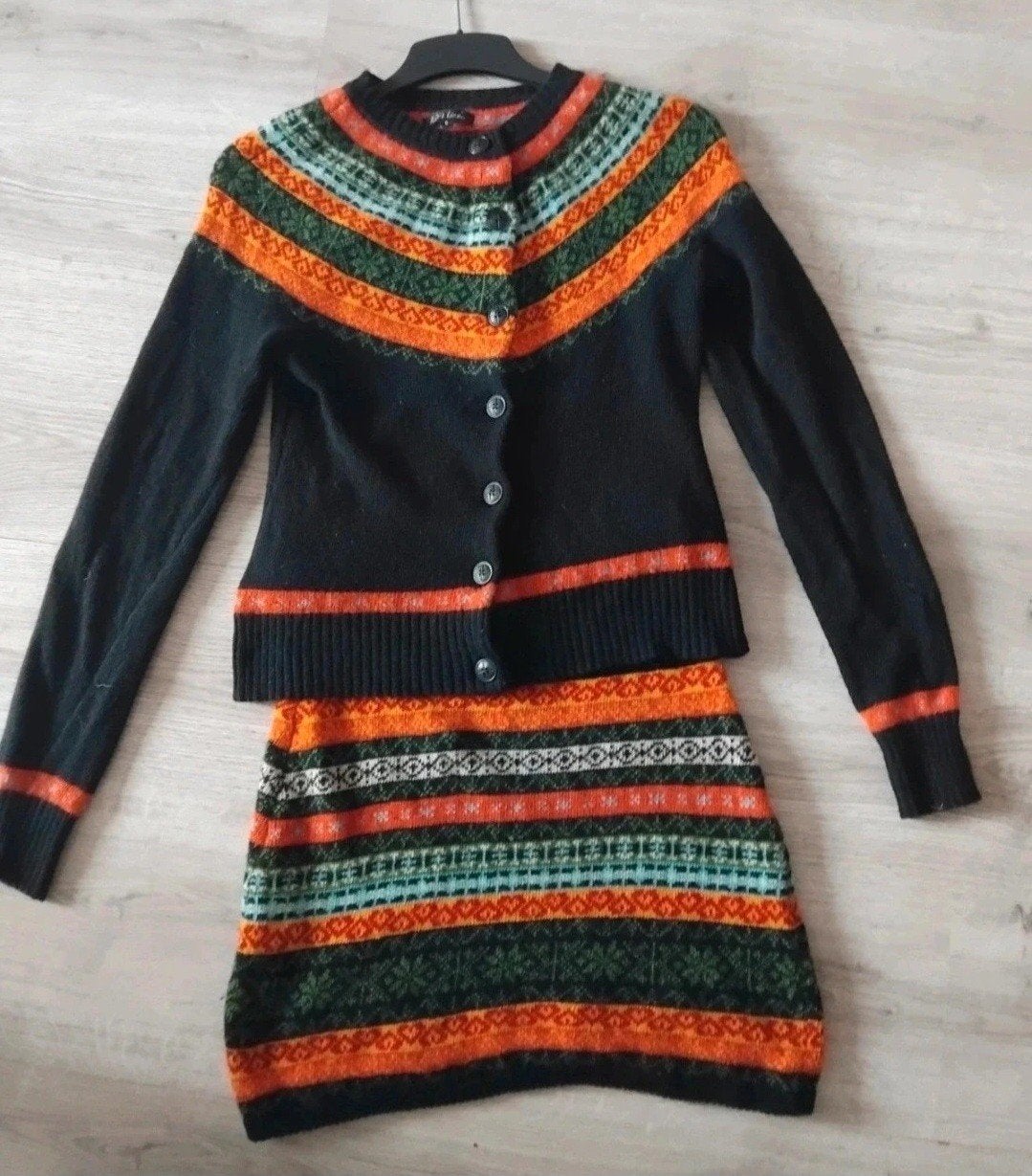 King Louie gebreide set: vest en rok in maat S, Meerkleurig, Ophalen of Verzenden, Zo goed als nieuw, King Louie