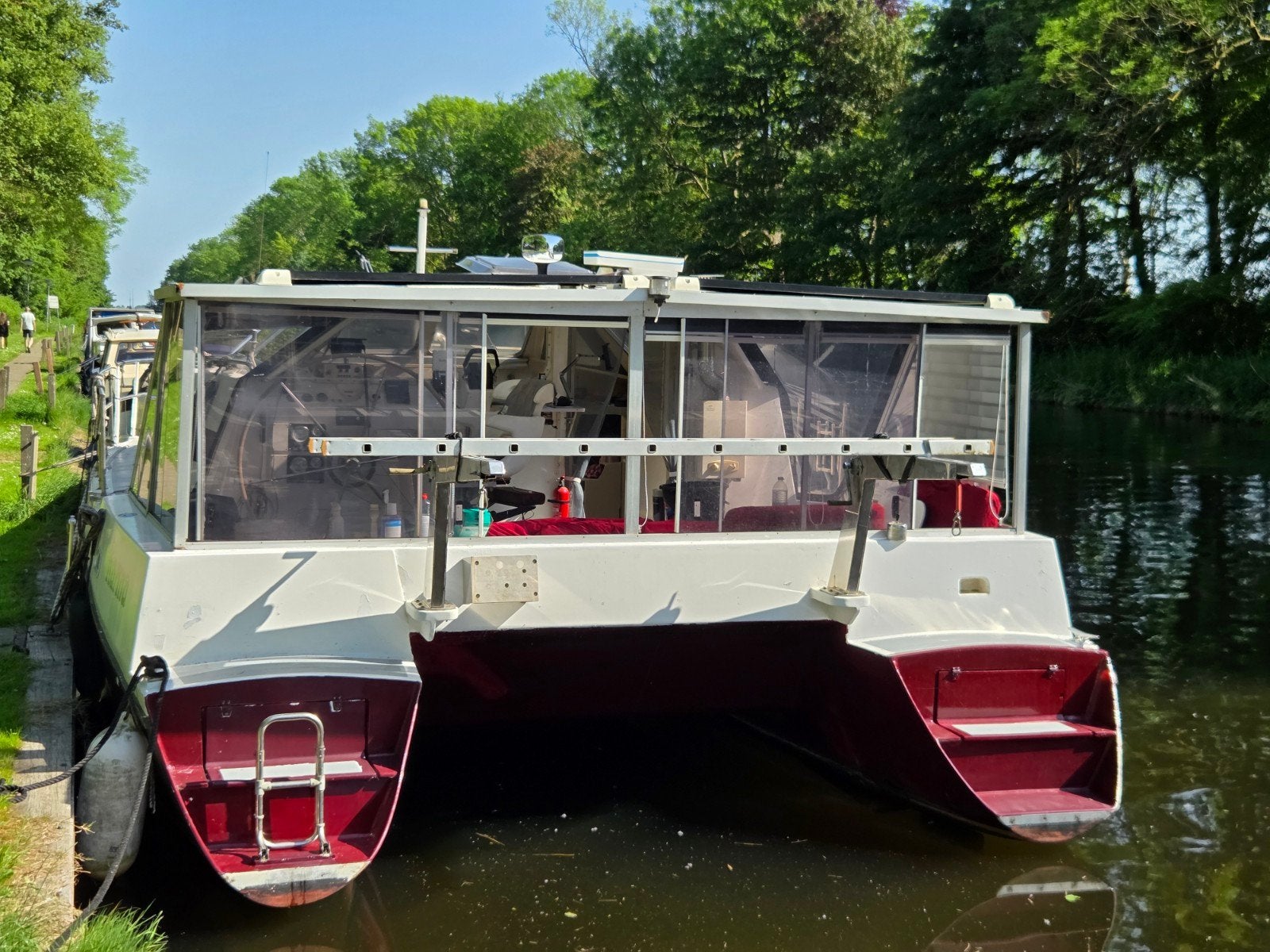 11M poly motor catamaran mét ligplek 2 sole mini 33 dsl, Ophalen, 12 m, Polyester, Diesel
