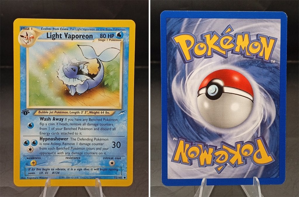 Light Vaporeon Neo Destiny 1st edition (NDE 52) - Near Mint, Ophalen of Verzenden, Zo goed als nieuw, Losse kaart