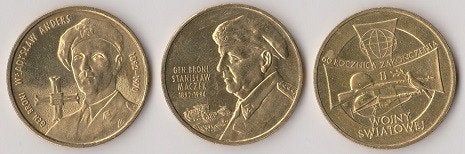 Polen lot 6 2 zlote II wereldoorlog,generaals, Verzenden, Polen, Setje