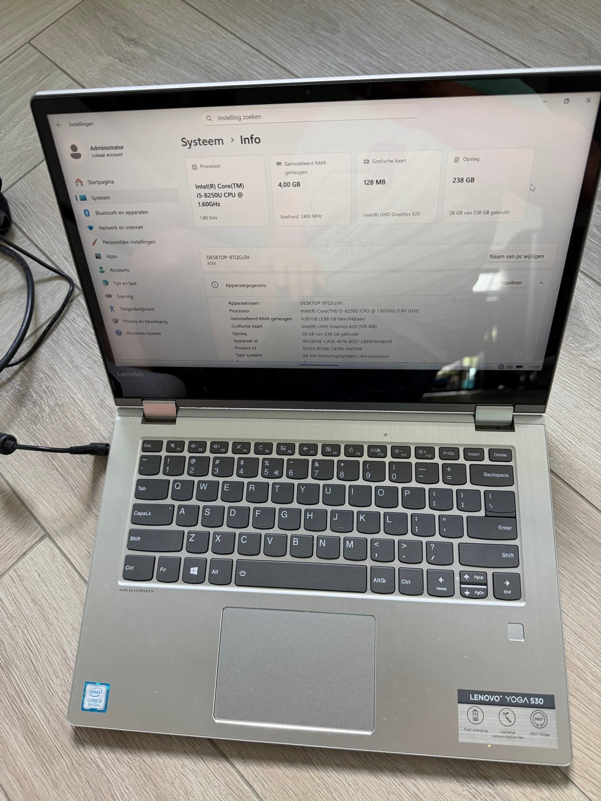 Lenovo Yoga 530 - i5 Touchscreen, Originele Lader, Computers en Software, Windows Laptops, Gebruikt, Qwerty, Minder dan 2 Ghz
