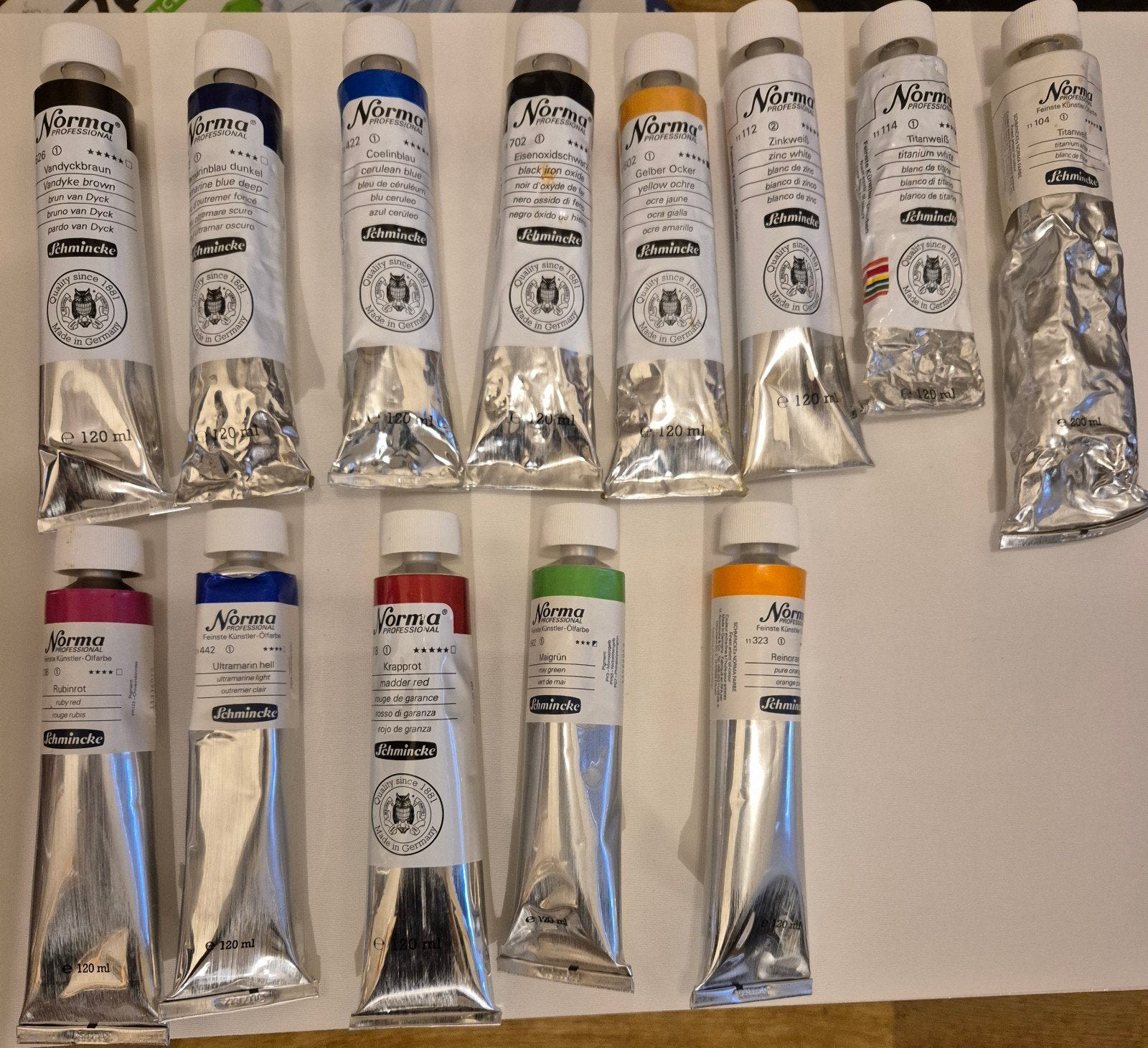 Schmincke Norma Professional Olieverf - 13 Grote Tubes, Hobby en Vrije tijd, Ophalen of Verzenden