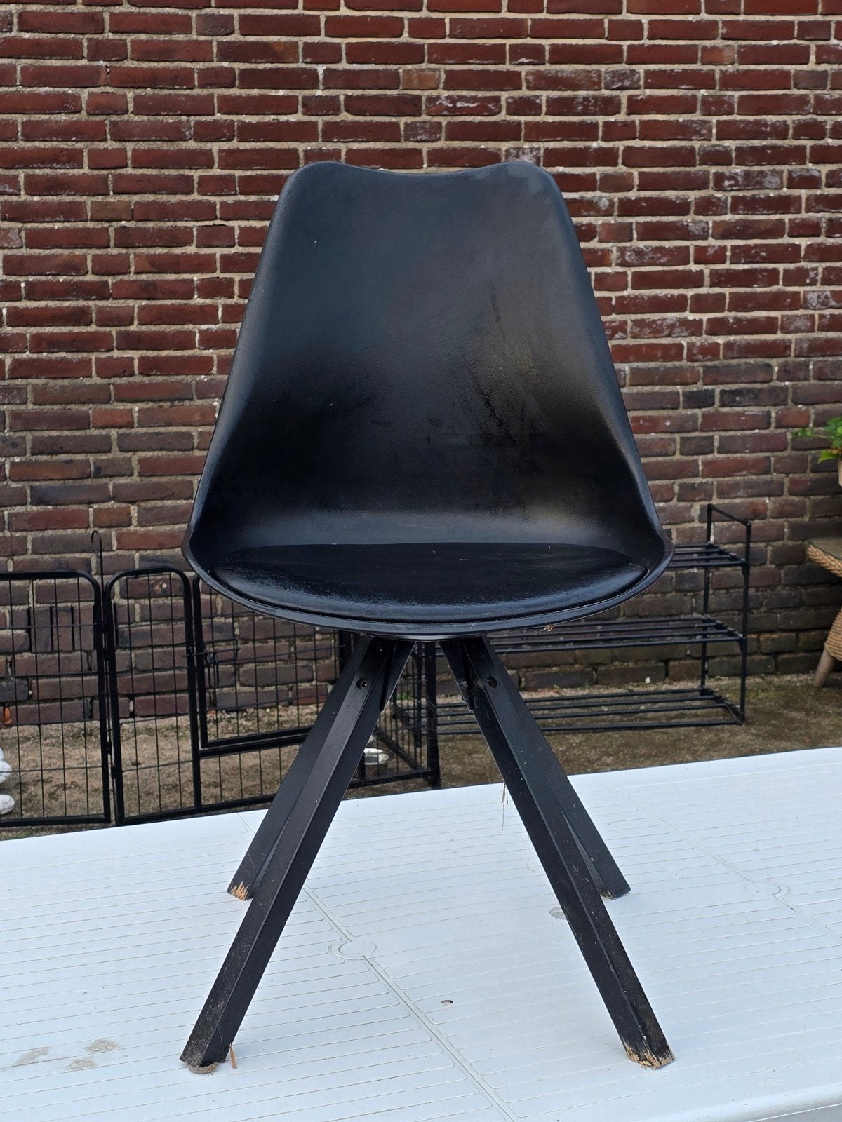 Uitschuifbare ronde tafel met 5 stoelen, Ophalen of Verzenden, Gebruikt, Vijf personen of meer, Rond