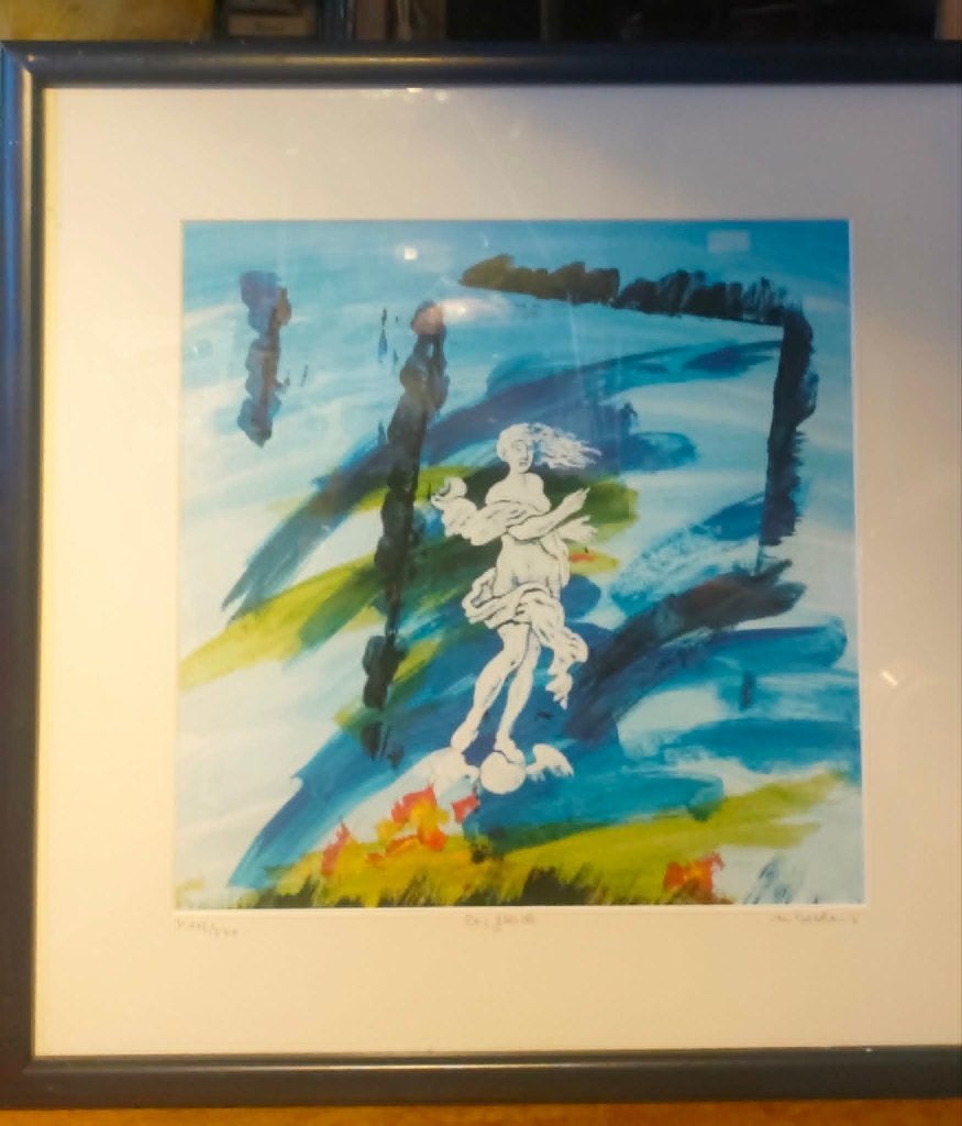 Michael Becker  zeefdruk, Antiek en Kunst, Abstract, Papier/karton, Zeefdruk, Ophalen of Verzenden