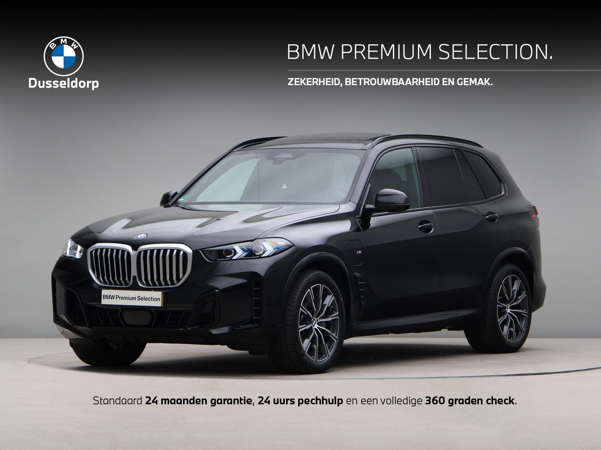 BMW X5 xDrive50e (bj 2025, automaat), Auto's, Gebruikt, 2395 kg, Met garantie (alle), Zwart